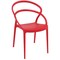 Luxury Commercial Living 32.25&#x22; Red Outdoor Patio Round Dining Chair